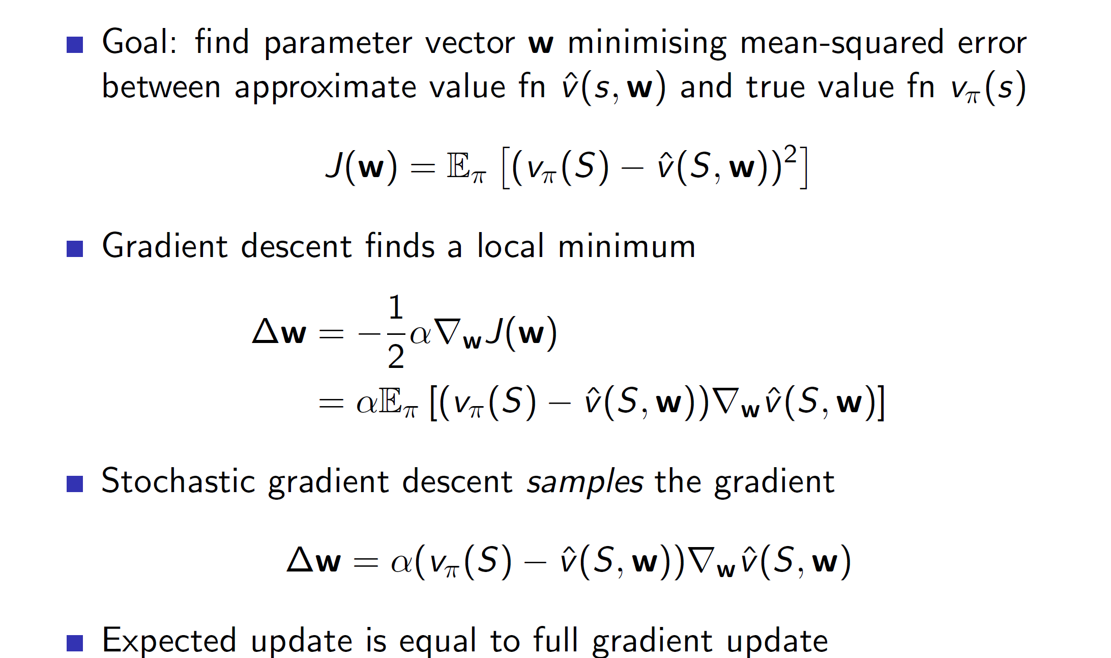 Lecture 6 Value Function Approximation Notes Omkar Ranadive